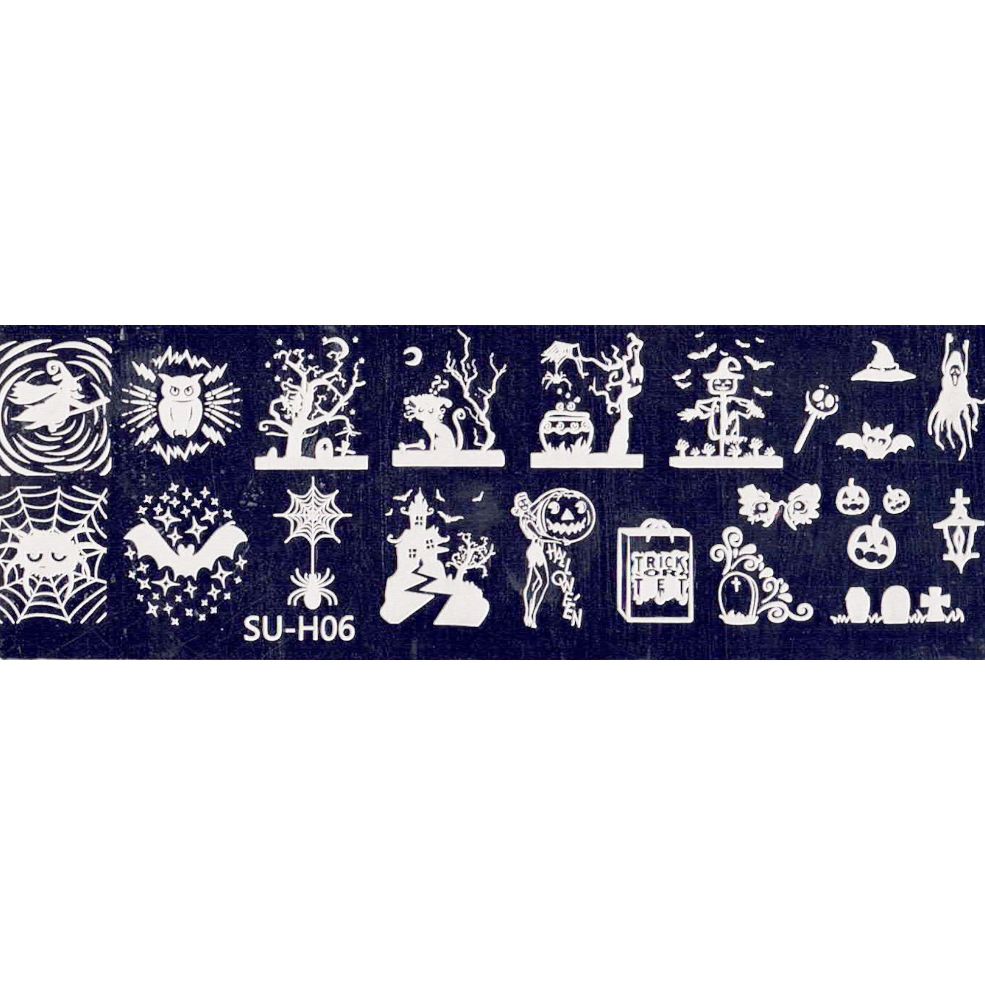 Plaque de Stamping pour Ongles Thème : Halloween OCIBEL