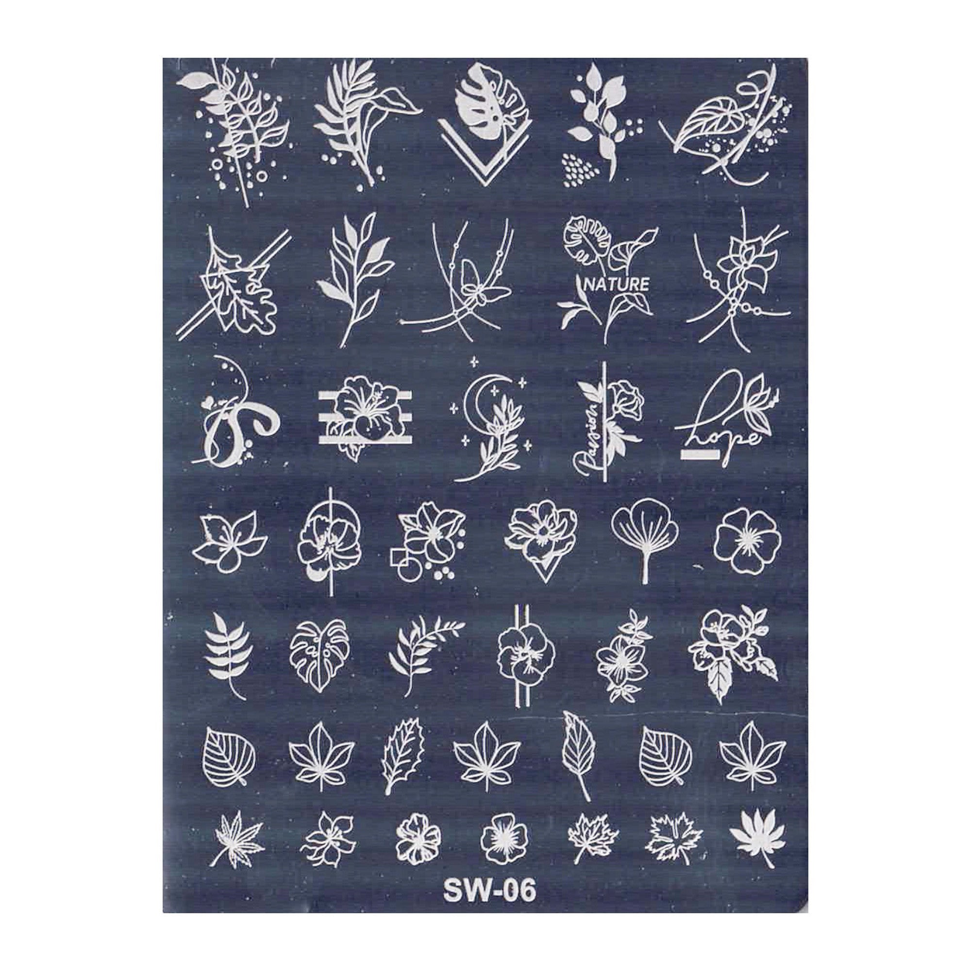 Plaque de Stamping pour Ongles Thème : Nature OCIBEL