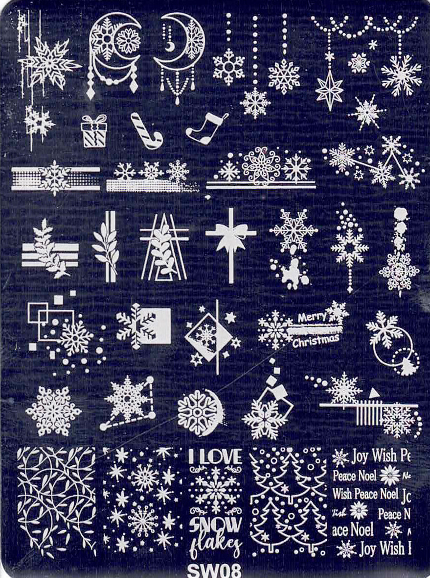 Plaque de Stamping pour Ongles Thème : Noël OCIBEL