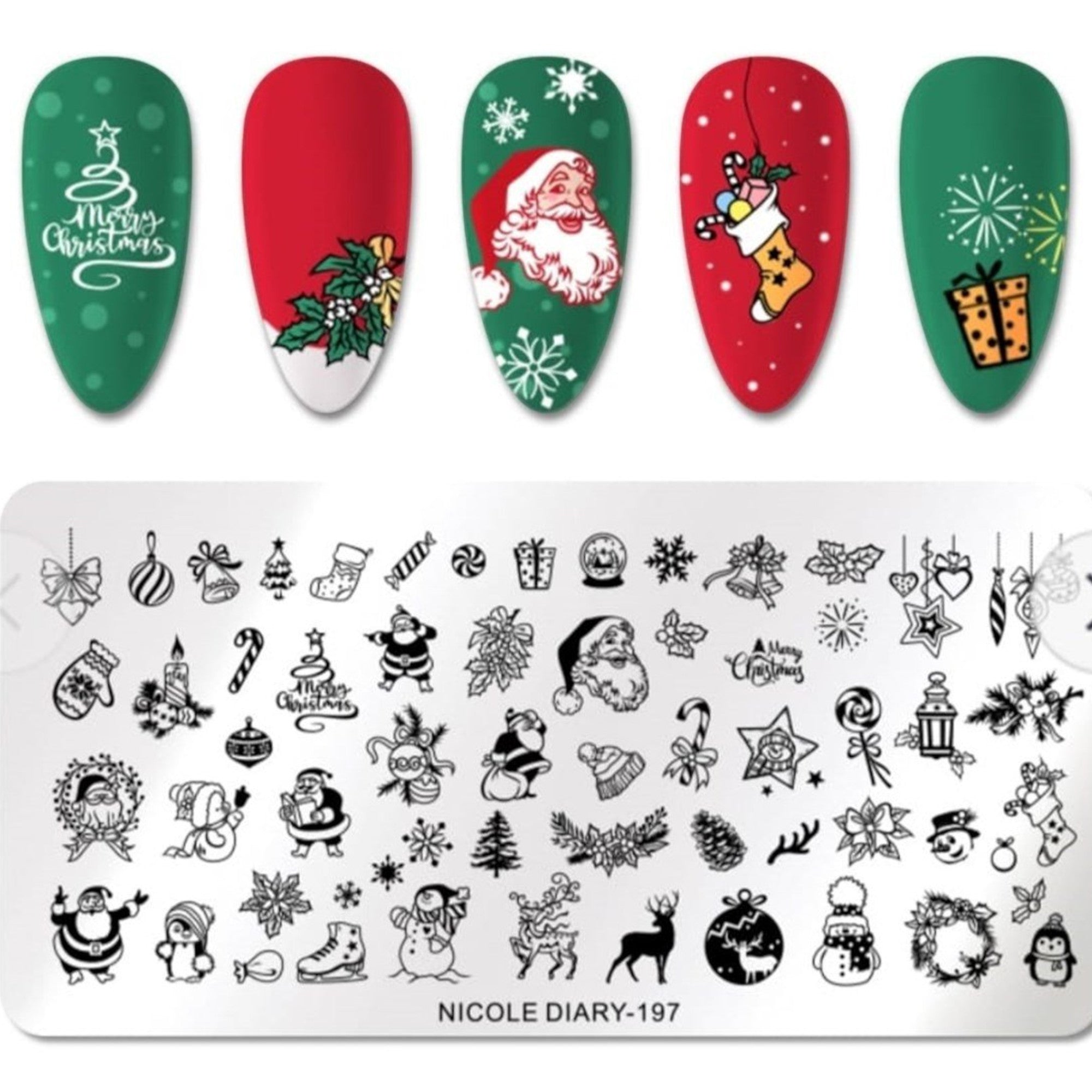 Plaque de Stamping pour Ongles Thème : Noel OCIBEL
