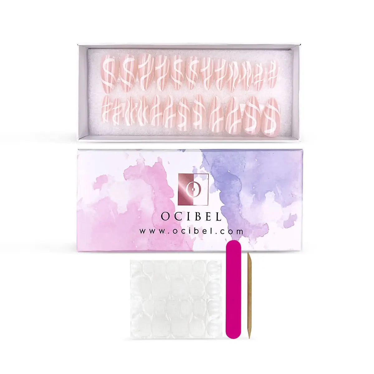 Press On Nails Faux Ongles Réutilisables - Medium Amande Nude OCIBEL