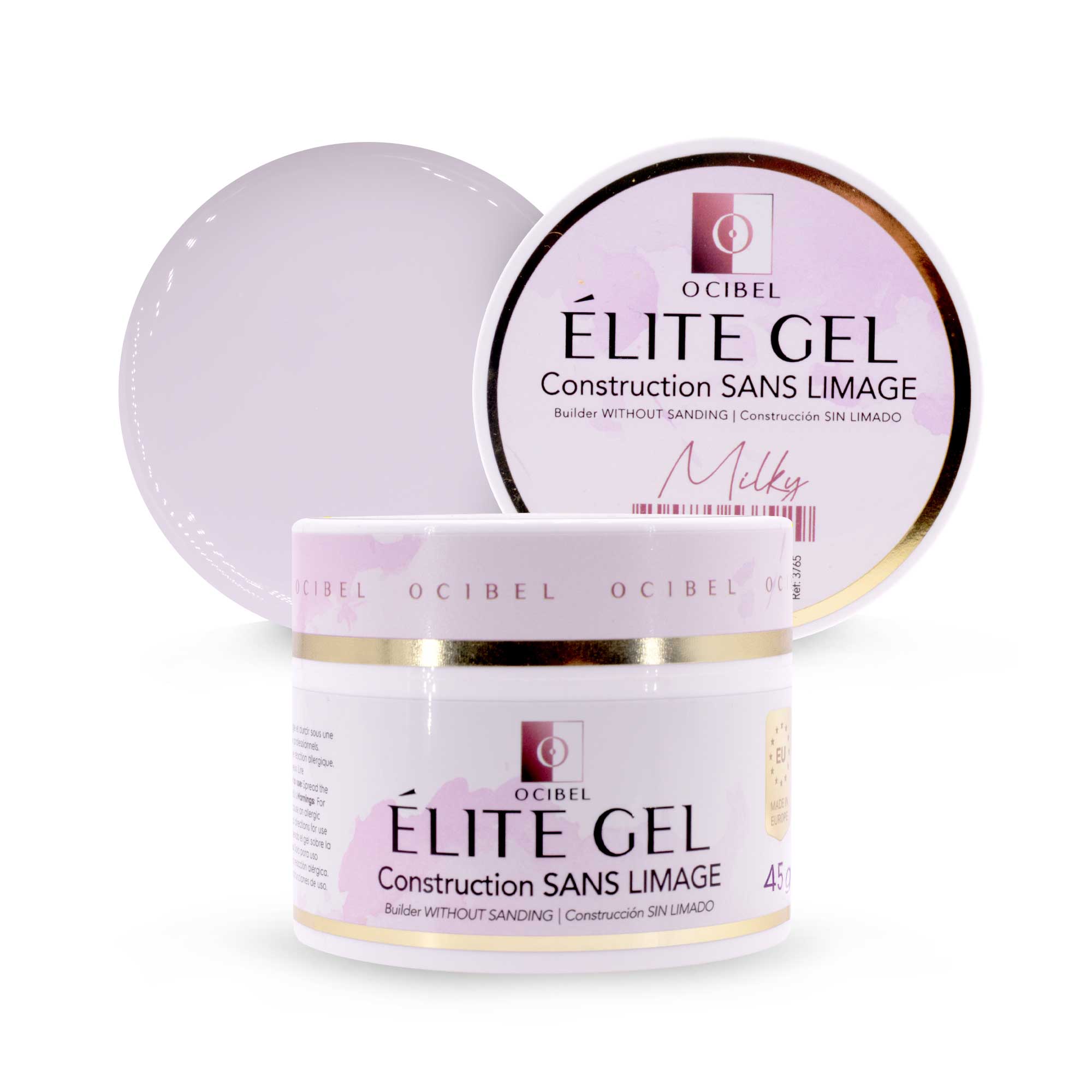 Élite Gel Construction SANS LIMAGE 45g - SANS TPO & HEMA - Milky OCIBEL