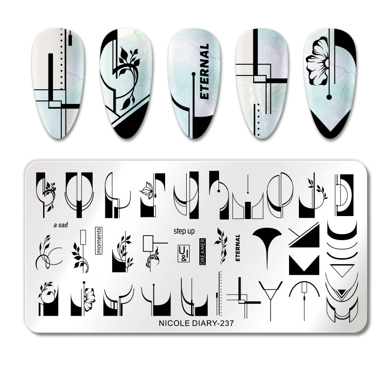Plaque de Stamping pour Ongles Thème : Motif OCIBEL
