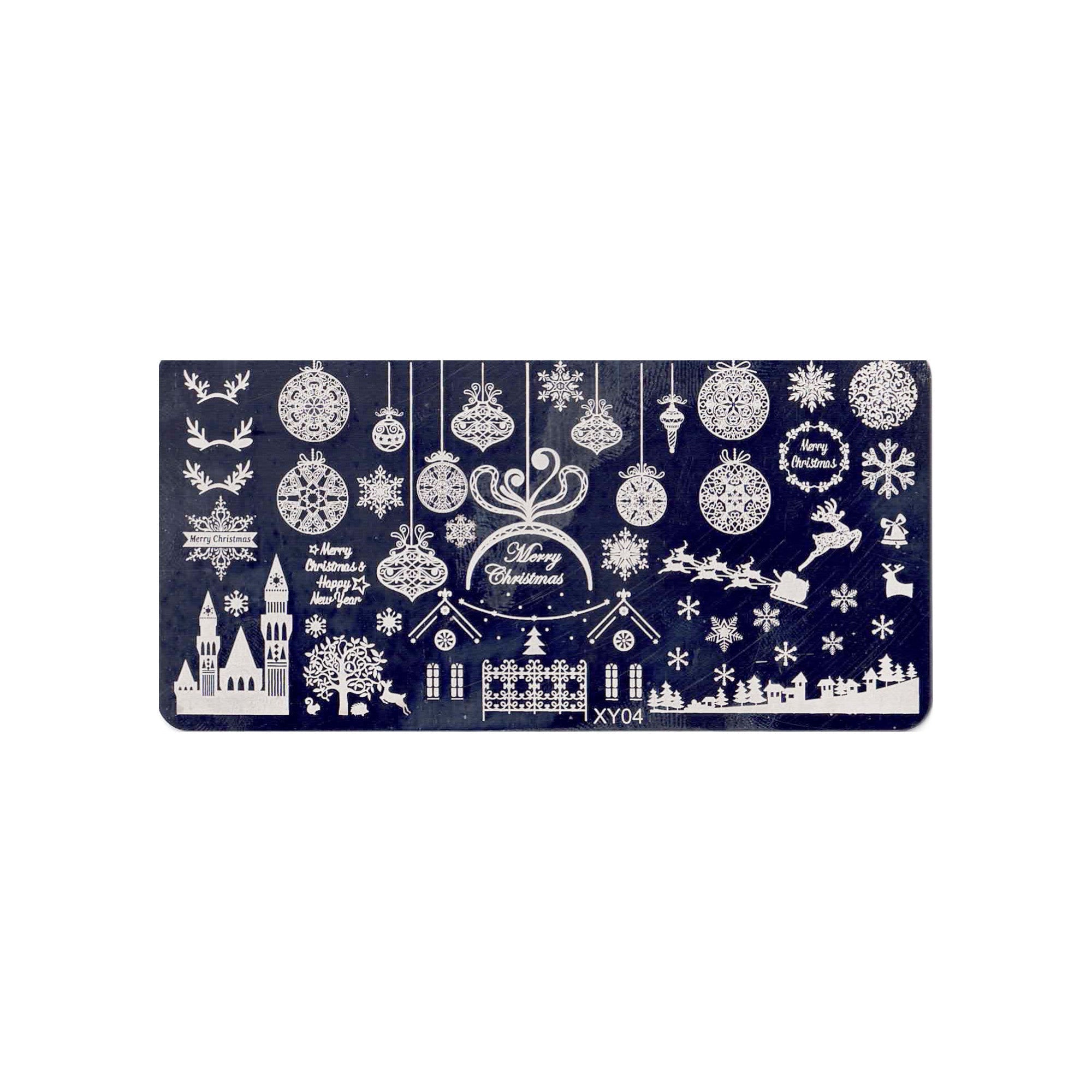 Plaque de Stamping pour Ongles Thème : Noël OCIBEL