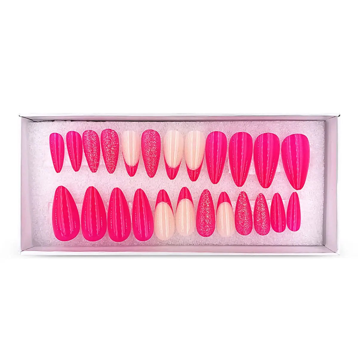 Press On Nails Faux Ongles Réutilisables - Medium Amande Rose OCIBEL